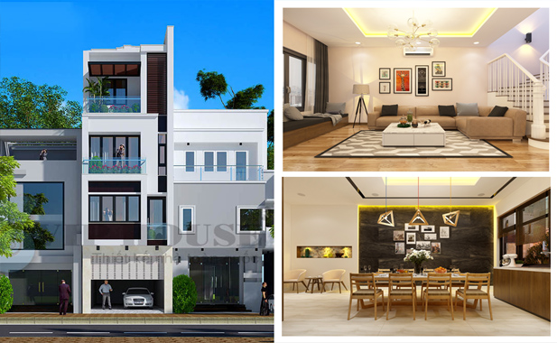 Thiết kế nội thất hiện đại nhà phố 4 tầng tại Bắc Ninh