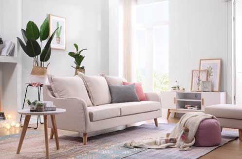 Sofa nỉ hiện đại tone màu kem