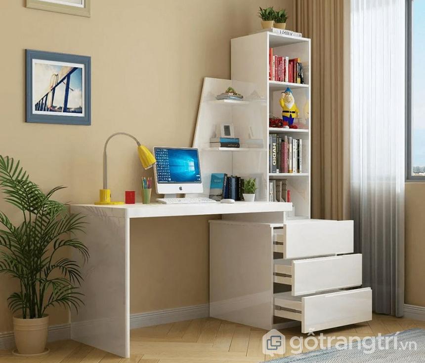 Bàn học màu trắng: Kiểu dáng và thiết kế đa dạng
