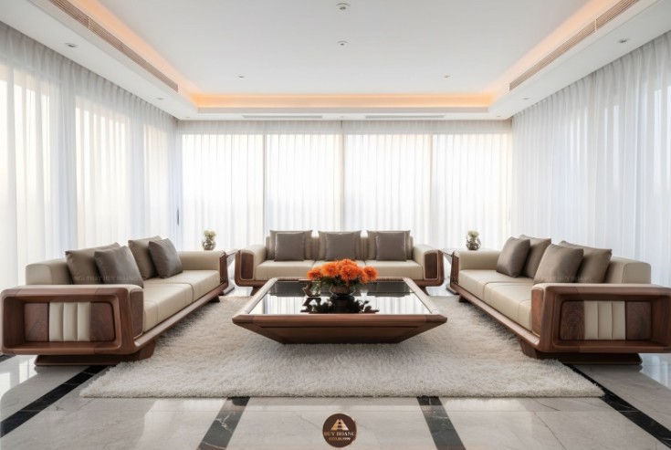 sofa gỗ óc chó