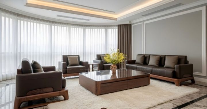 sofa gỗ óc chó