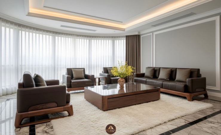 sofa gỗ óc chó